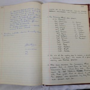 Minutes book from Royal Anglian Regiment Officers Mess