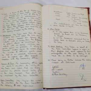 Minutes book from Royal Anglian Regiment Officers Mess