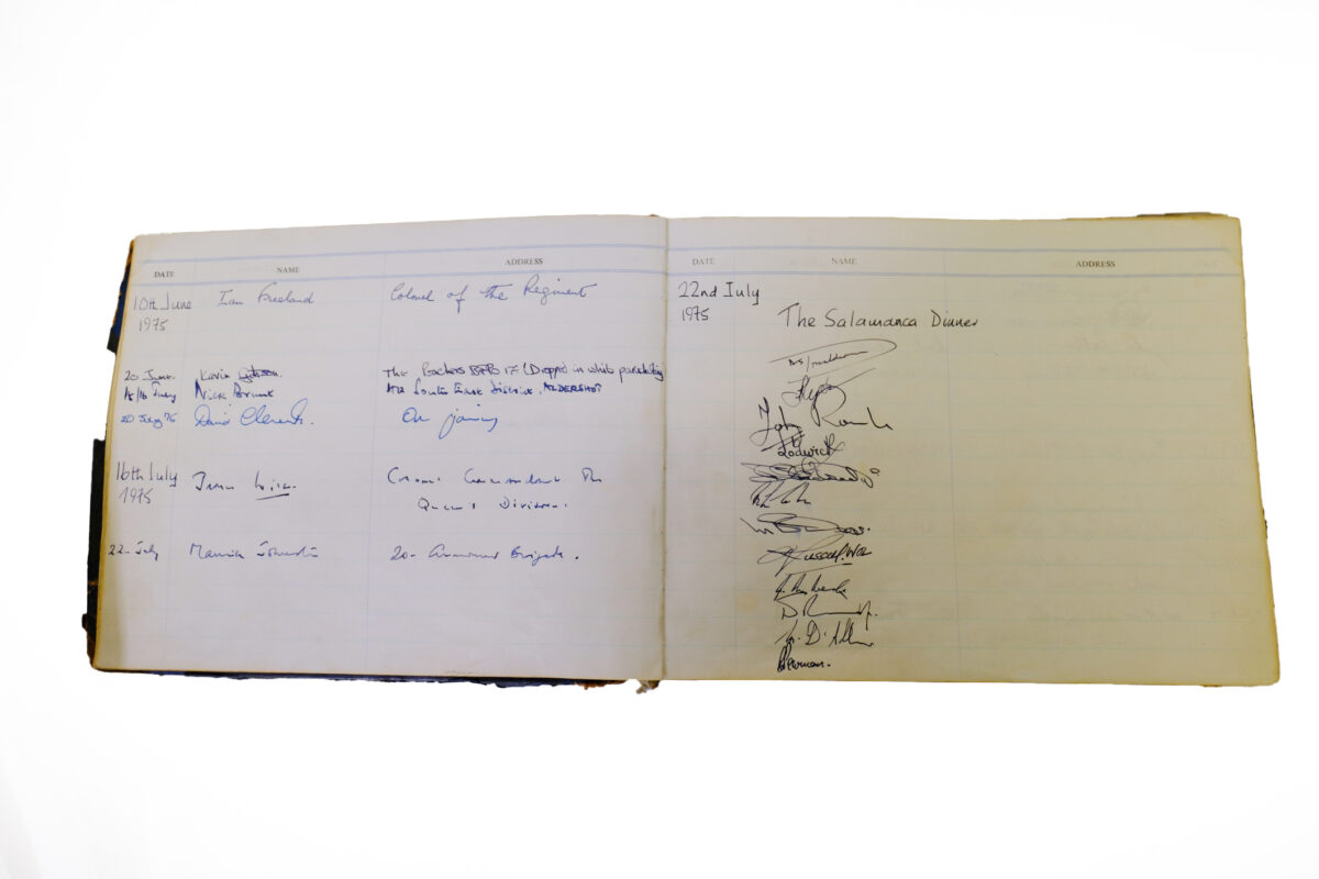 3rd Battalion Royal Anglian Regiment Visitors book commencing 1974 -1990. 3rd Battalion Royal Anglian Regiment Visitors book commencing 1974 -1990.