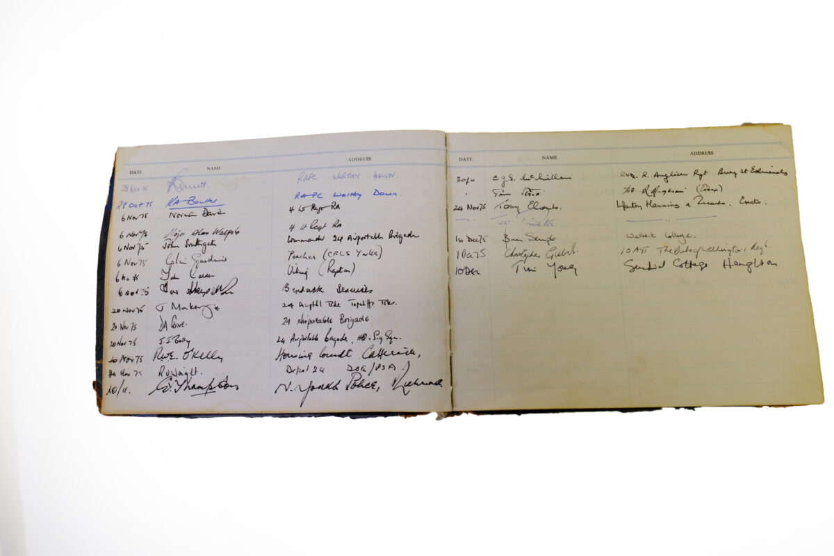 3rd Battalion Royal Anglian Regiment Visitors book commencing 1974 -1990. 3rd Battalion Royal Anglian Regiment Visitors book commencing 1974 -1990.