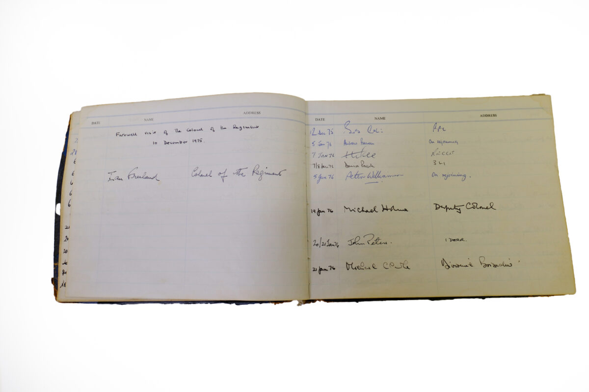 3rd Battalion Royal Anglian Regiment Visitors book commencing 1974 -1990. 3rd Battalion Royal Anglian Regiment Visitors book commencing 1974 -1990.
