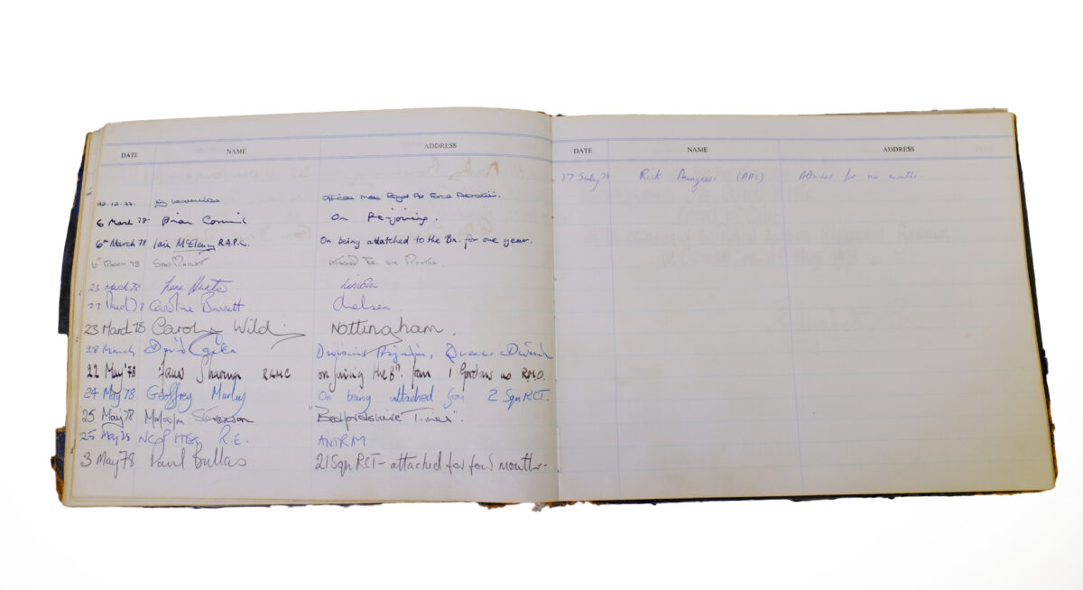 3rd Battalion Royal Anglian Regiment Visitors book commencing 1974 -1990. 3rd Battalion Royal Anglian Regiment Visitors book commencing 1974 -1990.