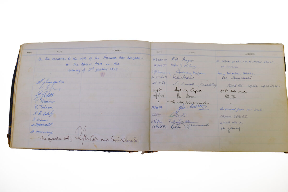 3rd Battalion Royal Anglian Regiment Visitors book commencing 1974 -1990. 3rd Battalion Royal Anglian Regiment Visitors book commencing 1974 -1990.