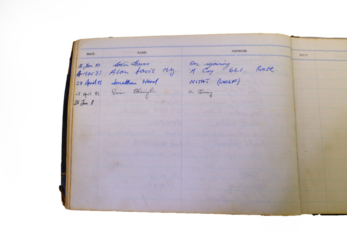 3rd Battalion Royal Anglian Regiment Visitors book commencing 1974 -1990. 3rd Battalion Royal Anglian Regiment Visitors book commencing 1974 -1990.