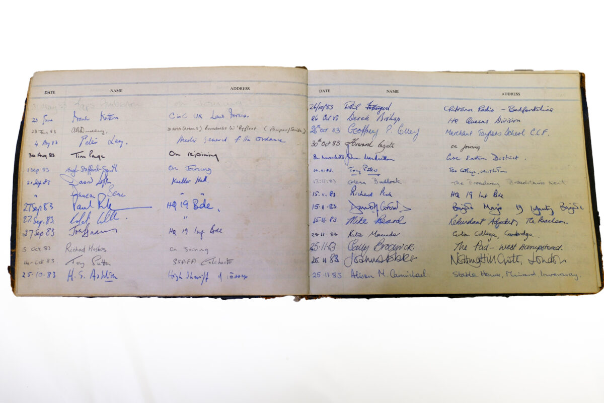 3rd Battalion Royal Anglian Regiment Visitors book commencing 1974 -1990. 3rd Battalion Royal Anglian Regiment Visitors book commencing 1974 -1990.