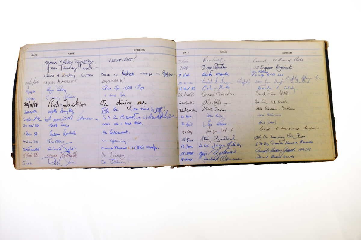 3rd Battalion Royal Anglian Regiment Visitors book commencing 1974 -1990. 3rd Battalion Royal Anglian Regiment Visitors book commencing 1974 -1990.