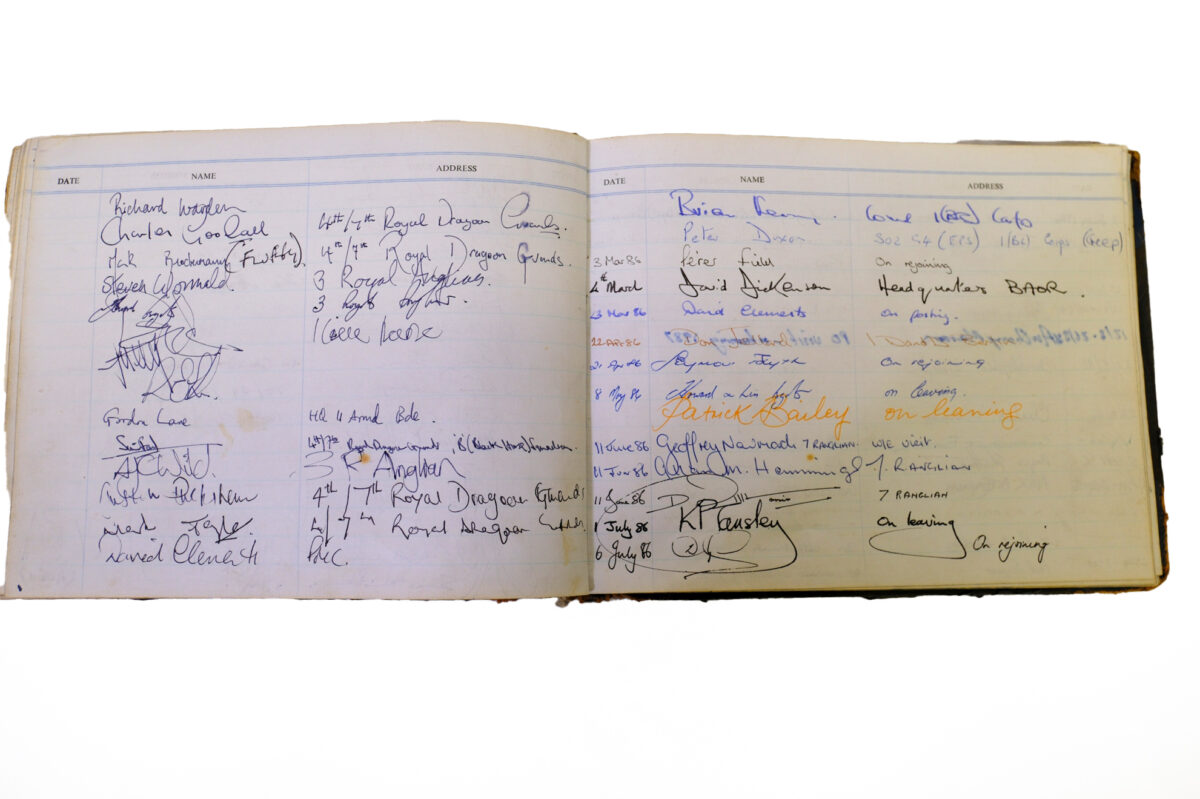 3rd Battalion Royal Anglian Regiment Visitors book commencing 1974 -1990. 3rd Battalion Royal Anglian Regiment Visitors book commencing 1974 -1990.