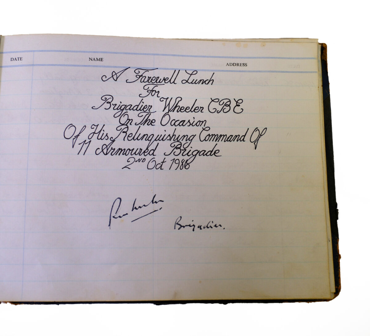 3rd Battalion Royal Anglian Regiment Visitors book commencing 1974 -1990. 3rd Battalion Royal Anglian Regiment Visitors book commencing 1974 -1990.