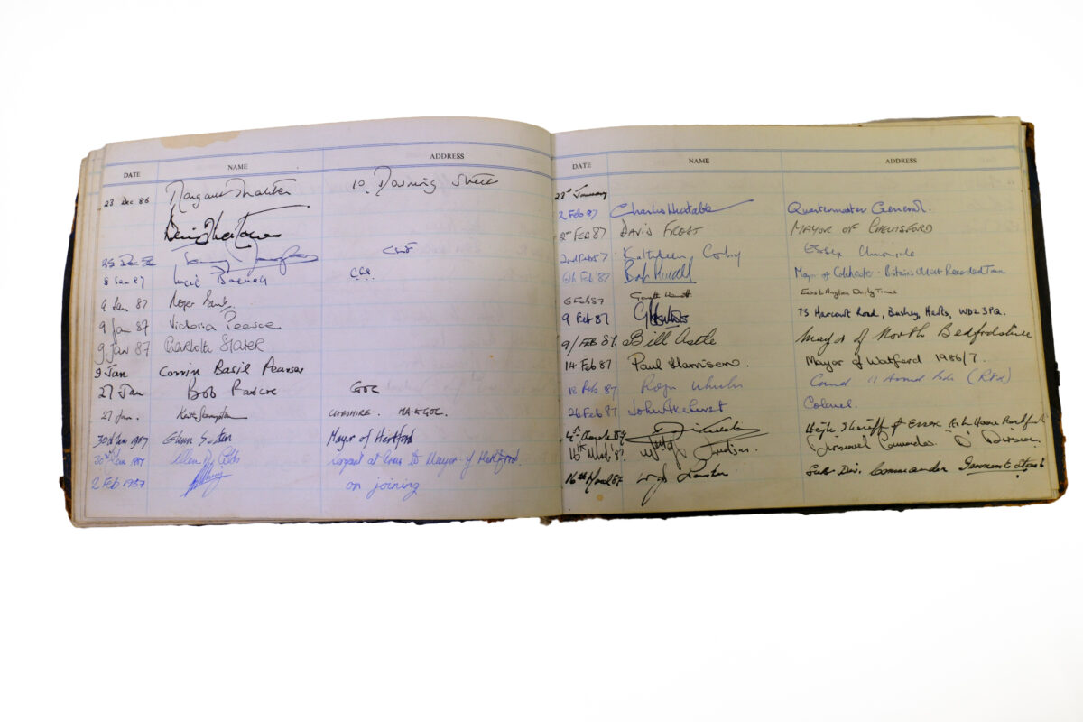 3rd Battalion Royal Anglian Regiment Visitors book commencing 1974 -1990. 3rd Battalion Royal Anglian Regiment Visitors book commencing 1974 -1990.