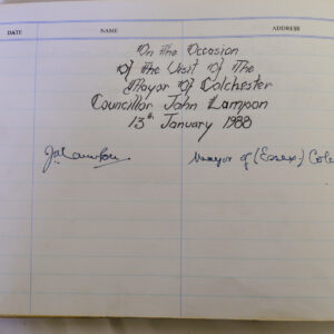 3rd Battalion Royal Anglian Regiment Visitors book commencing 1974 -1990.