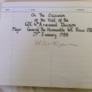 3rd Battalion Royal Anglian Regiment Visitors book commencing 1974 -1990.