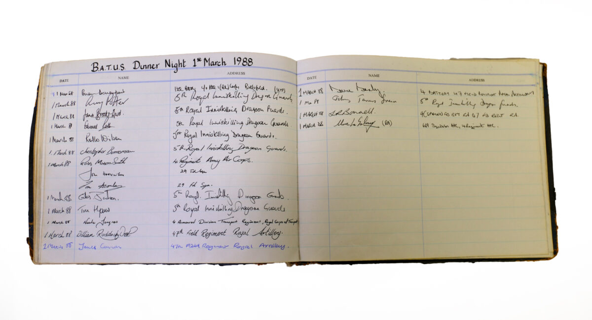 3rd Battalion Royal Anglian Regiment Visitors book commencing 1974 -1990. 3rd Battalion Royal Anglian Regiment Visitors book commencing 1974 -1990.