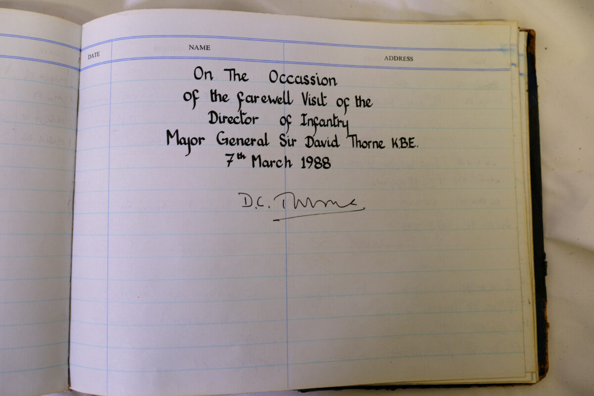 3rd Battalion Royal Anglian Regiment Visitors book commencing 1974 -1990. 3rd Battalion Royal Anglian Regiment Visitors book commencing 1974 -1990.