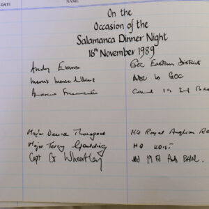 3rd Battalion Royal Anglian Regiment Visitors book commencing 1974 -1990. 3rd Battalion Royal Anglian Regiment Visitors book commencing 1974 -1990.