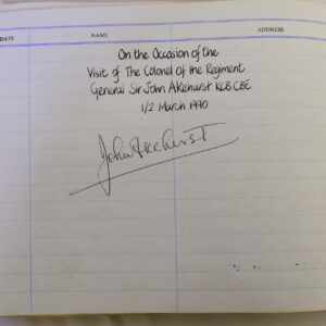 3rd Battalion Royal Anglian Regiment Visitors book commencing 1974 -1990.