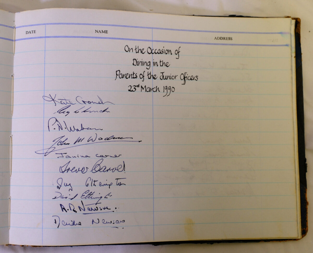 3rd Battalion Royal Anglian Regiment Visitors book commencing 1974 -1990. 3rd Battalion Royal Anglian Regiment Visitors book commencing 1974 -1990.