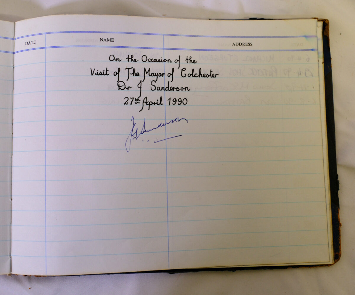 3rd Battalion Royal Anglian Regiment Visitors book commencing 1974 -1990. 3rd Battalion Royal Anglian Regiment Visitors book commencing 1974 -1990.