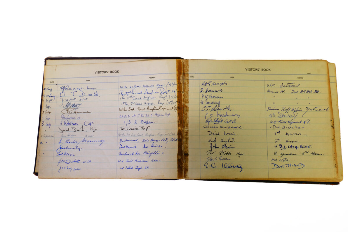 3rd Battalion Royal Anglian Regiment Visitors book commencing 1958-1974. 3rd Battalion Royal Anglian Regiment Visitors book commencing 1958-1974.