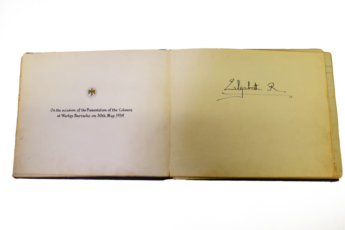 3rd Battalion Royal Anglian Regiment Visitors book commencing 1958-1974. 3rd Battalion Royal Anglian Regiment Visitors book commencing 1958-1974.
