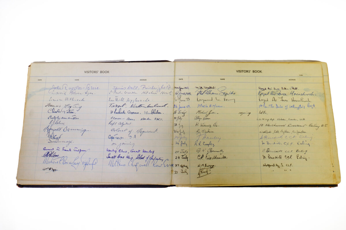 3rd Battalion Royal Anglian Regiment Visitors book commencing 1958-1974. 3rd Battalion Royal Anglian Regiment Visitors book commencing 1958-1974.