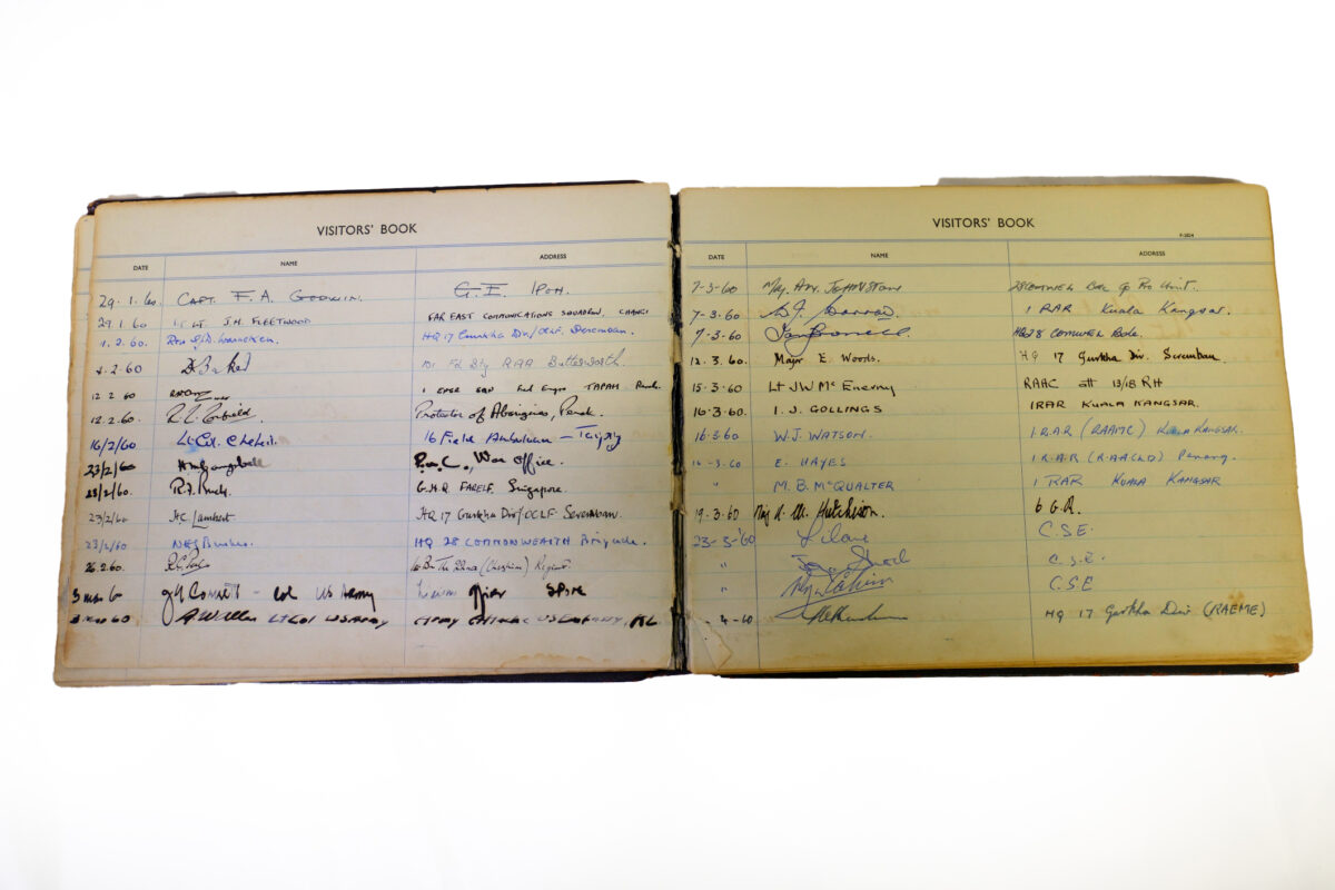 3rd Battalion Royal Anglian Regiment Visitors book commencing 1958-1974. 3rd Battalion Royal Anglian Regiment Visitors book commencing 1958-1974.