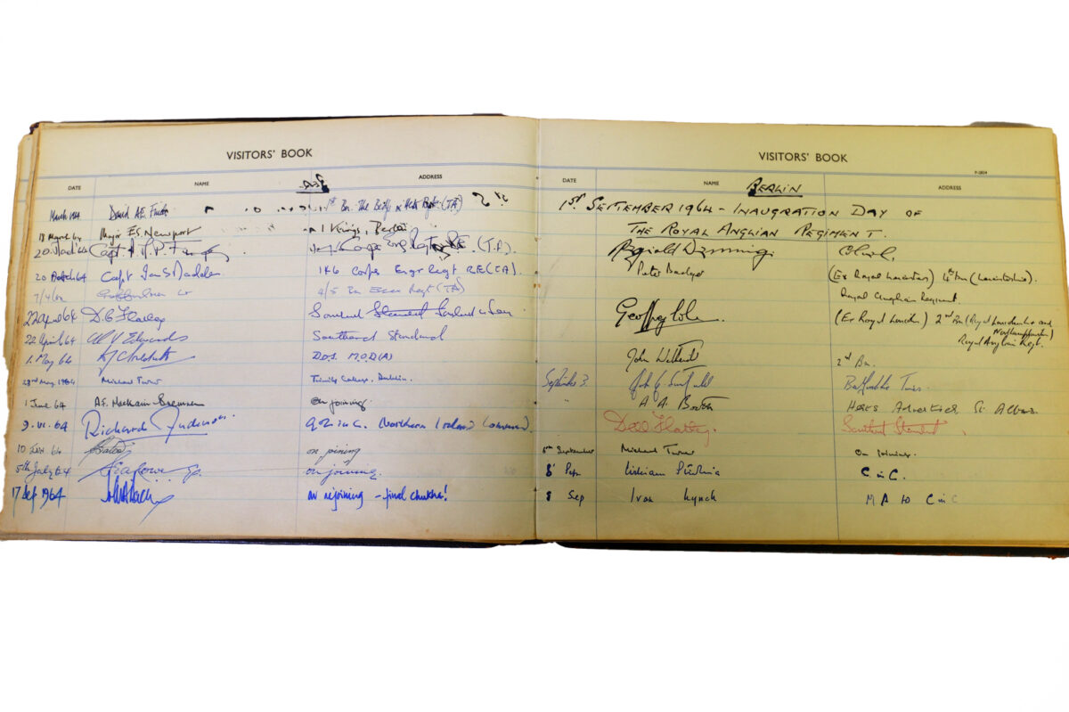 3rd Battalion Royal Anglian Regiment Visitors book 1958-1974 3rd Battalion Royal Anglian Regiment Visitors book 1958-1974