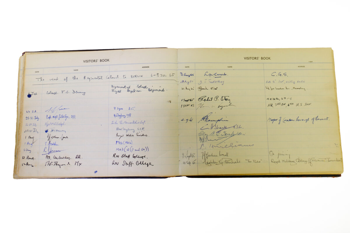 3rd Battalion Royal Anglian Regiment Visitors book 1958-1974 3rd Battalion Royal Anglian Regiment Visitors book 1958-1974