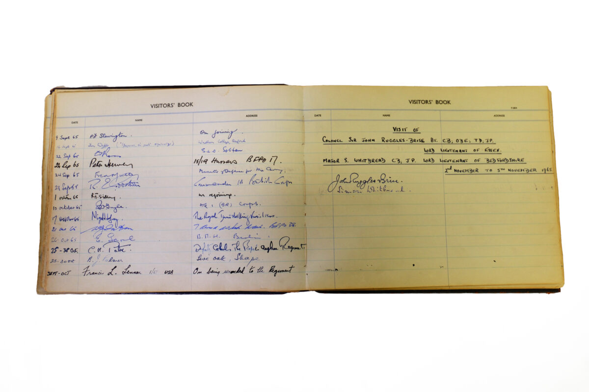 3rd Battalion Royal Anglian Regiment Visitors book 1958-1974 3rd Battalion Royal Anglian Regiment Visitors book 1958-1974