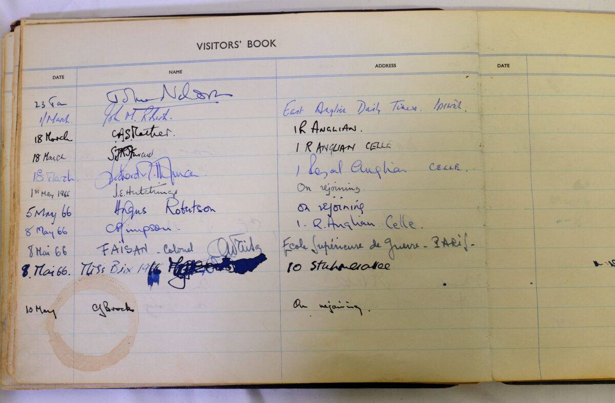 3rd Battalion Royal Anglian Regiment Visitors book 1958-1974 3rd Battalion Royal Anglian Regiment Visitors book 1958-1974