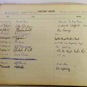 3rd Battalion Royal Anglian Regiment Visitors book 1958-1974