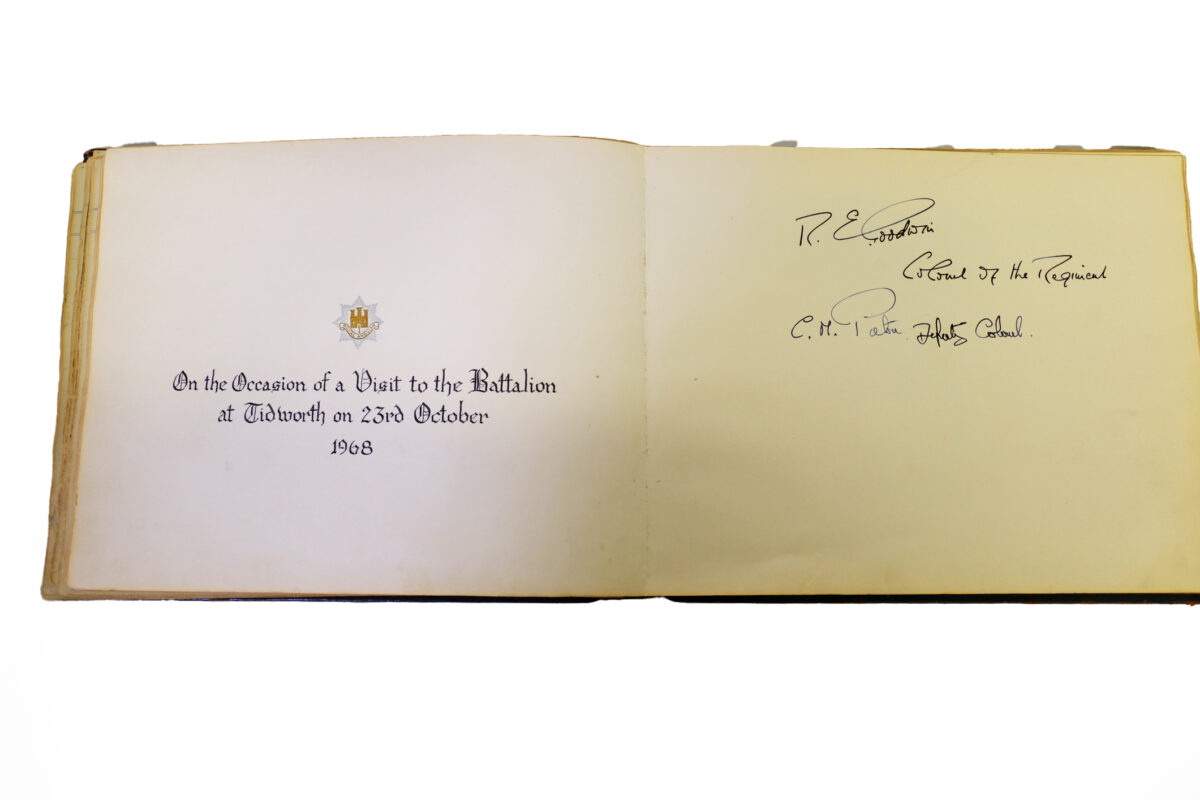 3rd Battalion Royal Anglian Regiment Visitors book 1958-1974 3rd Battalion Royal Anglian Regiment Visitors book 1958-1974