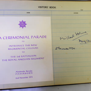 3rd Battalion Royal Anglian Regiment Visitors book 1958-1974