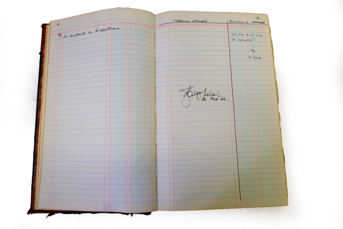 1st Battalion Royal Anglian Regiment Records Ledger March 1965 - September 1984 1st Battalion Royal Anglian Regiment Records Ledger March 1965 - September 1984