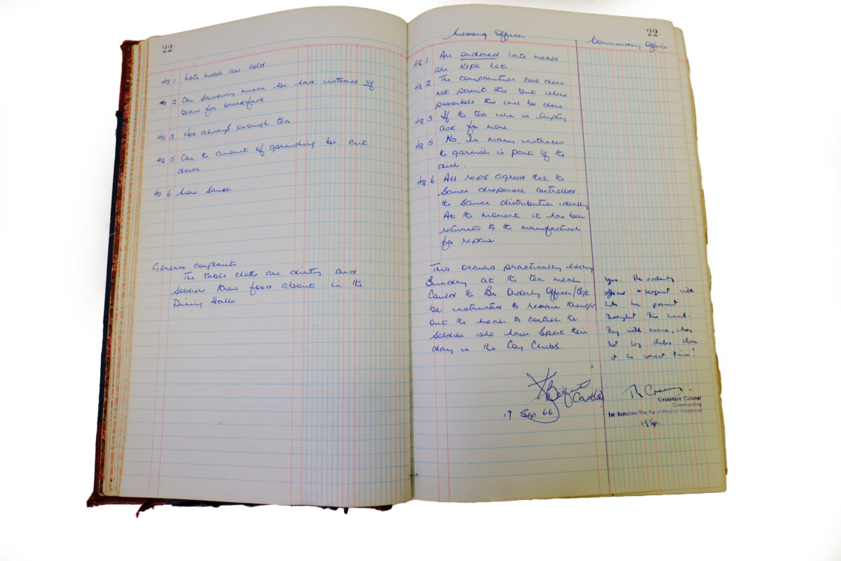1st Battalion Royal Anglian Regiment Records Ledger March 1965 - September 1984 1st Battalion Royal Anglian Regiment Records Ledger March 1965 - September 1984