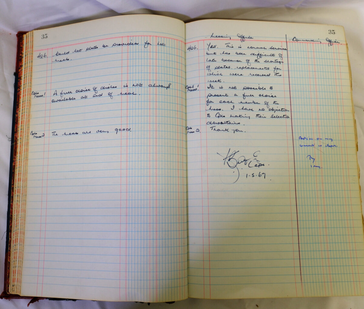 1st Battalion Royal Anglian Regiment Records Ledger March 1965 - September 1984 1st Battalion Royal Anglian Regiment Records Ledger March 1965 - September 1984