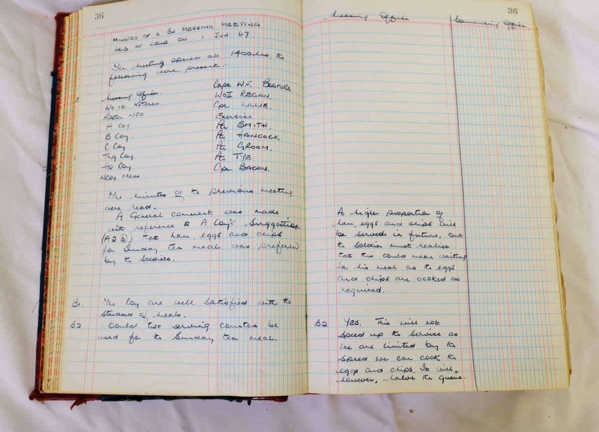 1st Battalion Royal Anglian Regiment Records Ledger March 1965 - September 1984 1st Battalion Royal Anglian Regiment Records Ledger March 1965 - September 1984