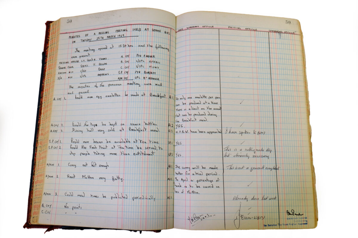 1st Battalion Royal Anglian Regiment Records Ledger March 1965 - September 1984 1st Battalion Royal Anglian Regiment Records Ledger March 1965 - September 1984