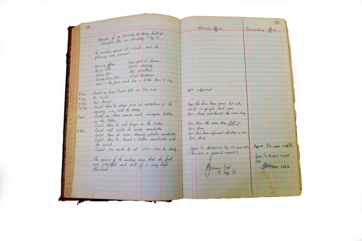 1st Battalion Royal Anglian Regiment Records Ledger March 1965 - September 1984 1st Battalion Royal Anglian Regiment Records Ledger March 1965 - September 1984