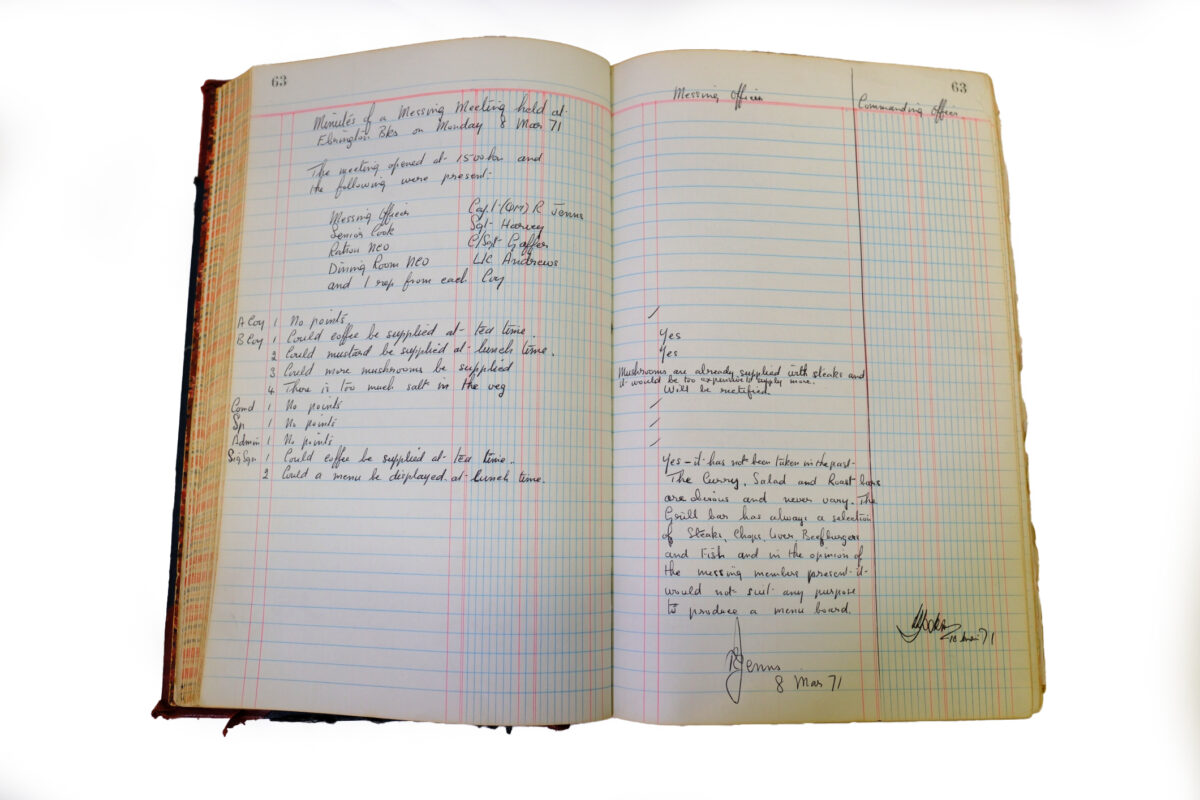 1st Battalion Royal Anglian Regiment Records Ledger March 1965 - September 1984 1st Battalion Royal Anglian Regiment Records Ledger March 1965 - September 1984