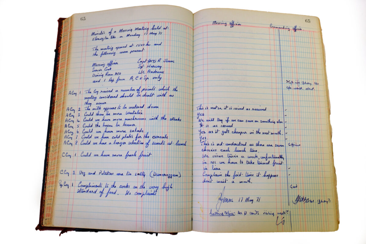 1st Battalion Royal Anglian Regiment Records Ledger March 1965 - September 1984 1st Battalion Royal Anglian Regiment Records Ledger March 1965 - September 1984