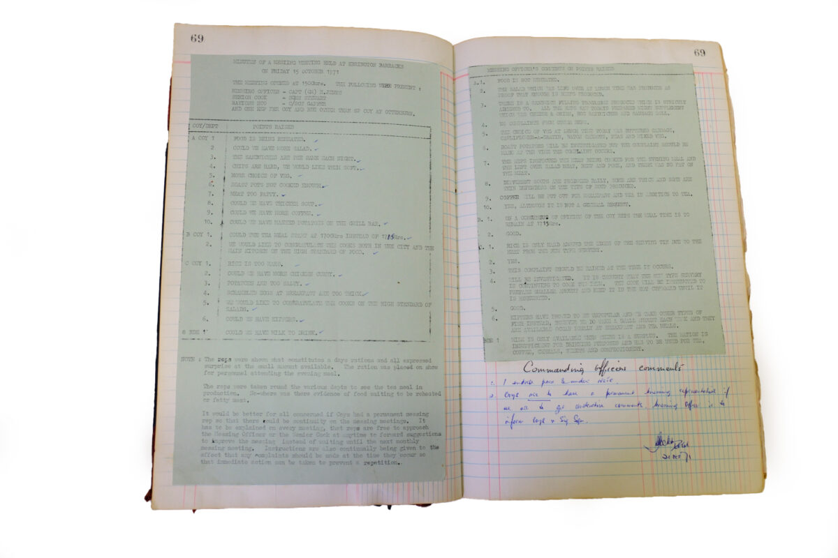 1st Battalion Royal Anglian Regiment Records Ledger March 1965 - September 1984 1st Battalion Royal Anglian Regiment Records Ledger March 1965 - September 1984