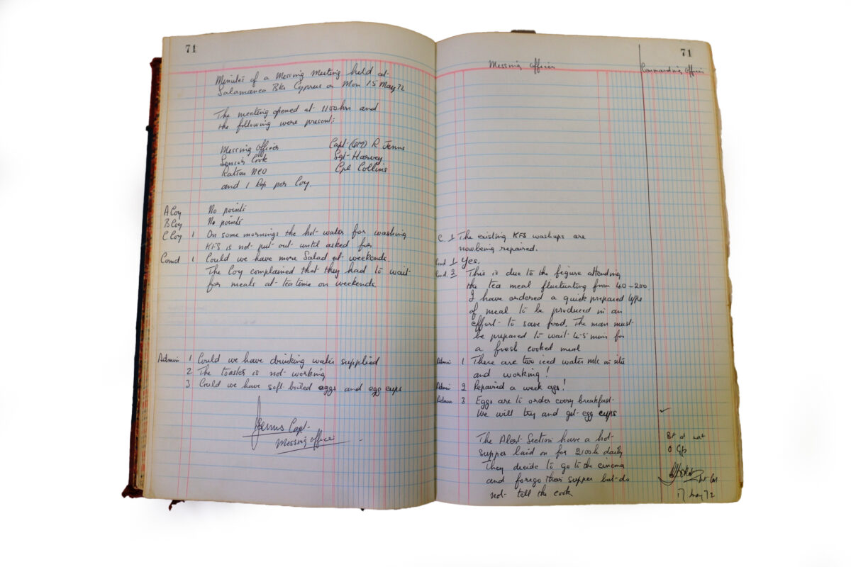 1st Battalion Royal Anglian Regiment Records Ledger March 1965 - September 1984 1st Battalion Royal Anglian Regiment Records Ledger March 1965 - September 1984