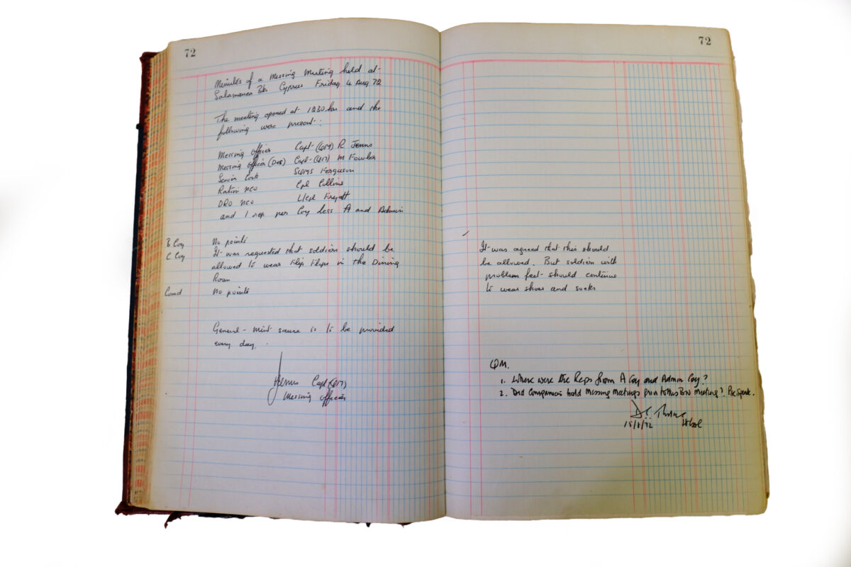 1st Battalion Royal Anglian Regiment Records Ledger March 1965 - September 1984 1st Battalion Royal Anglian Regiment Records Ledger March 1965 - September 1984