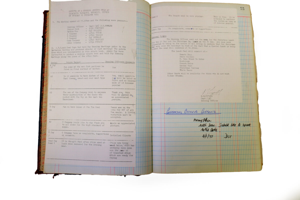1st Battalion Royal Anglian Regiment Records Ledger March 1965 - September 1984 1st Battalion Royal Anglian Regiment Records Ledger March 1965 - September 1984