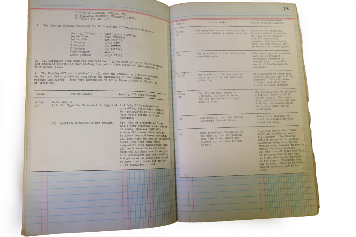 1st Battalion Royal Anglian Regiment Records Ledger March 1965 - September 1984 1st Battalion Royal Anglian Regiment Records Ledger March 1965 - September 1984