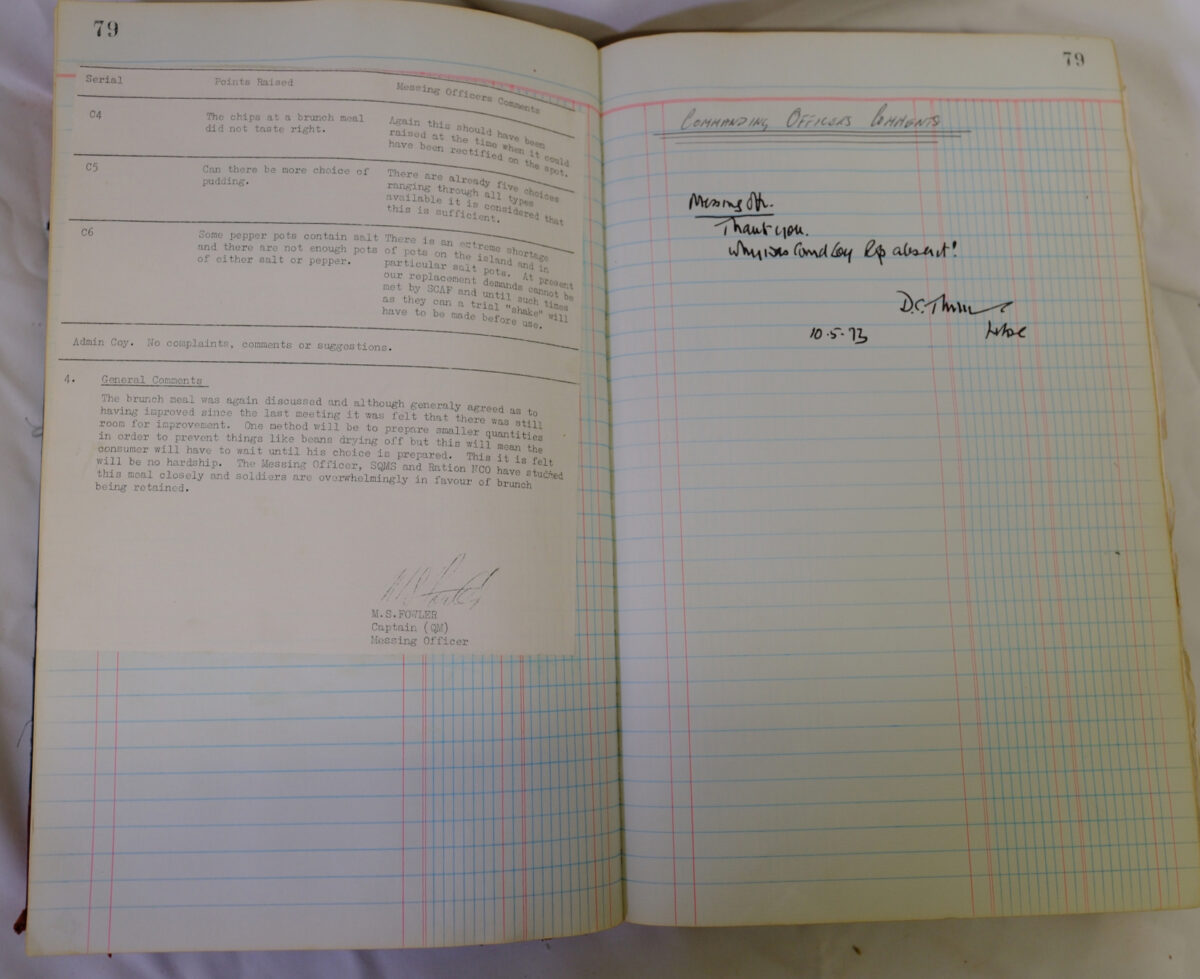 1st Battalion Royal Anglian Regiment Records Ledger March 1965 - September 1984 1st Battalion Royal Anglian Regiment Records Ledger March 1965 - September 1984