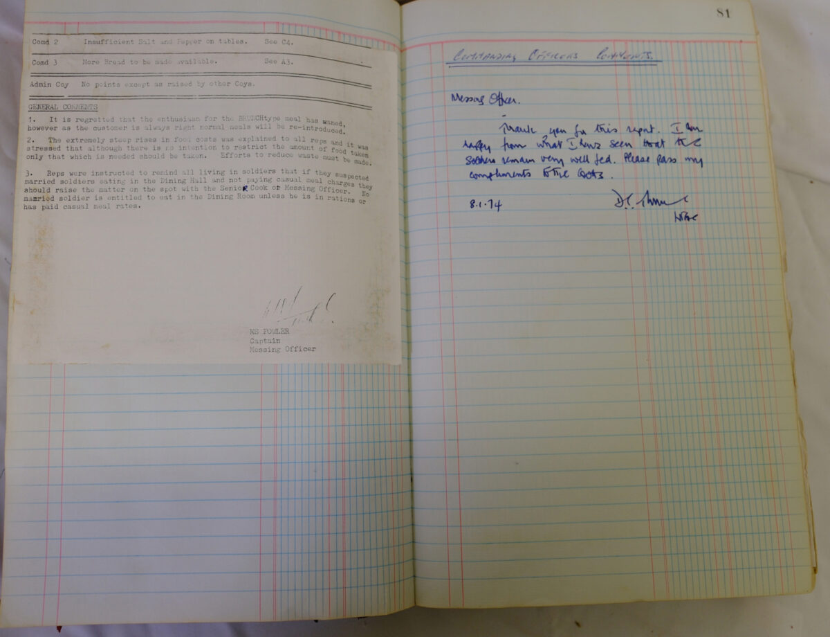 1st Battalion Royal Anglian Regiment Records Ledger March 1965 - September 1984 1st Battalion Royal Anglian Regiment Records Ledger March 1965 - September 1984
