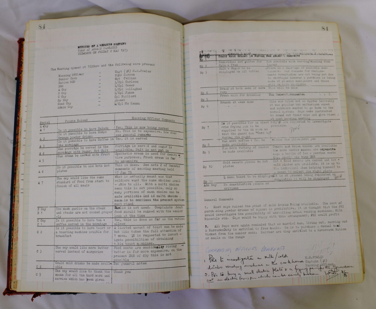 1st Battalion Royal Anglian Regiment Records Ledger March 1965 - September 1984 1st Battalion Royal Anglian Regiment Records Ledger March 1965 - September 1984