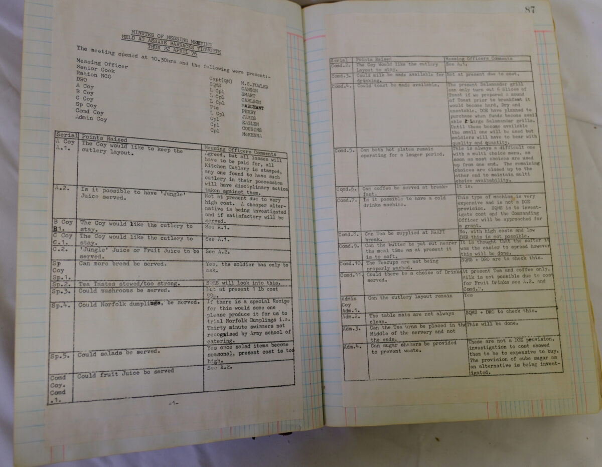1st Battalion Royal Anglian Regiment Records Ledger March 1965 - September 1984 1st Battalion Royal Anglian Regiment Records Ledger March 1965 - September 1984