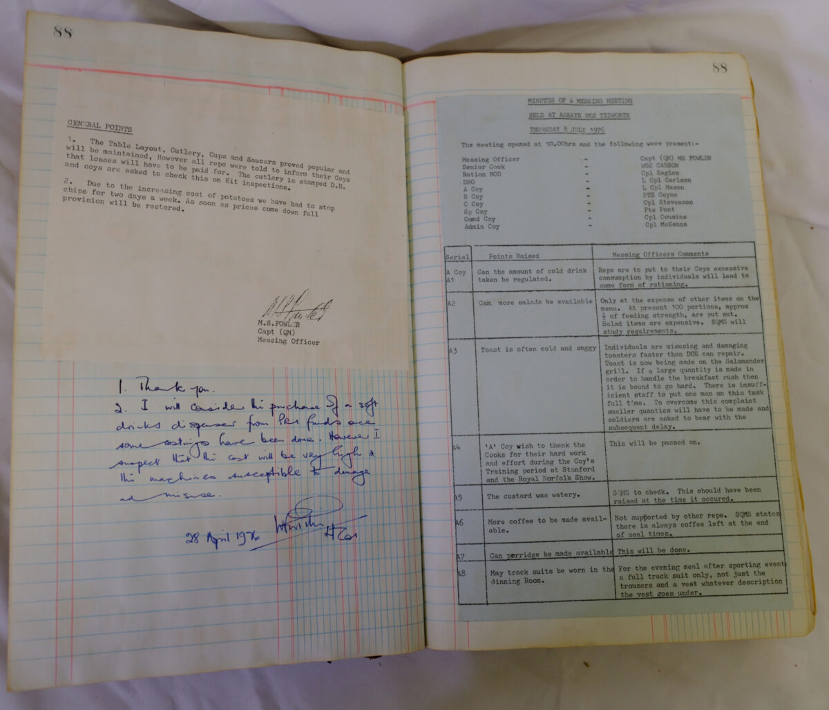 1st Battalion Royal Anglian Regiment Records Ledger March 1965 - September 1984 1st Battalion Royal Anglian Regiment Records Ledger March 1965 - September 1984